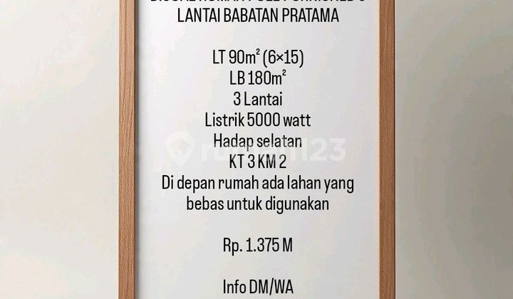 Dijual Rumah Full Furnished 3 Lantai Babatan Pratama 1