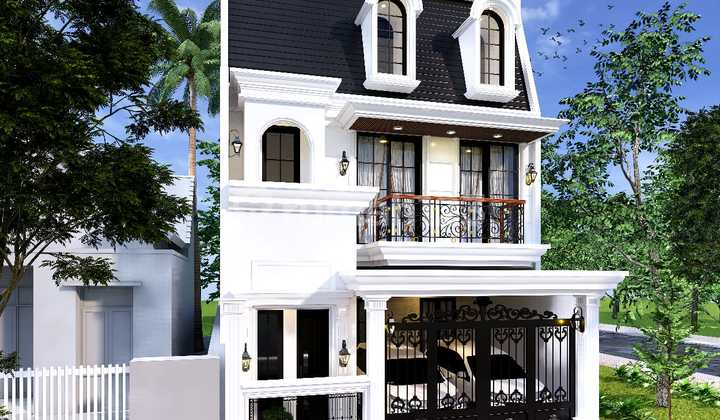 Tinggal 2 Unit Lagi, Bro! Rumah 3 Lantai Gaya American Classic di Duren Sawit!