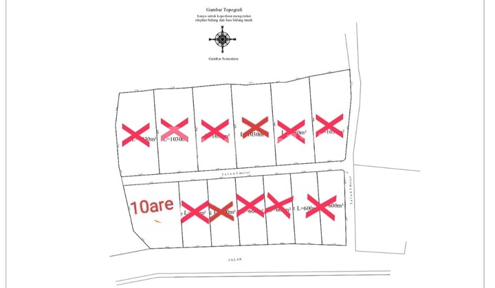Tanah 1000.0 M² Lesehold 25 - 30 Tahun Dekat Pantai Pandawa Ev