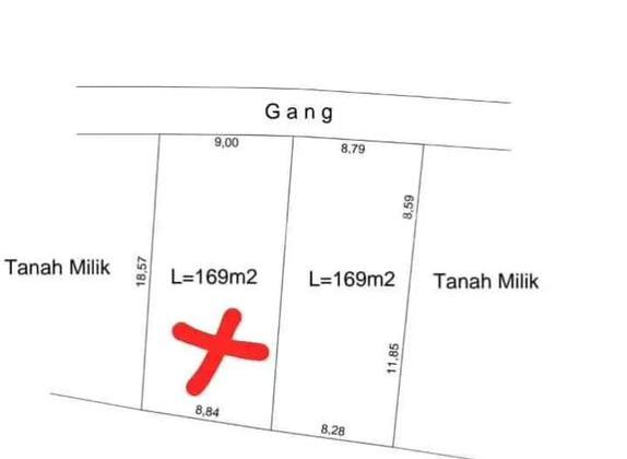 Tanah 169.0 M² Shm Di Denpasar Utara Gp