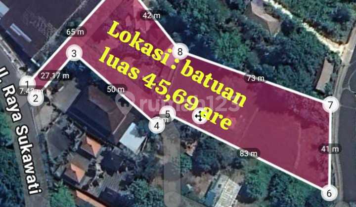 Dijual Tanah 4569.0 M² Sudah Ada Bangunan Di Sukawati Wn 1