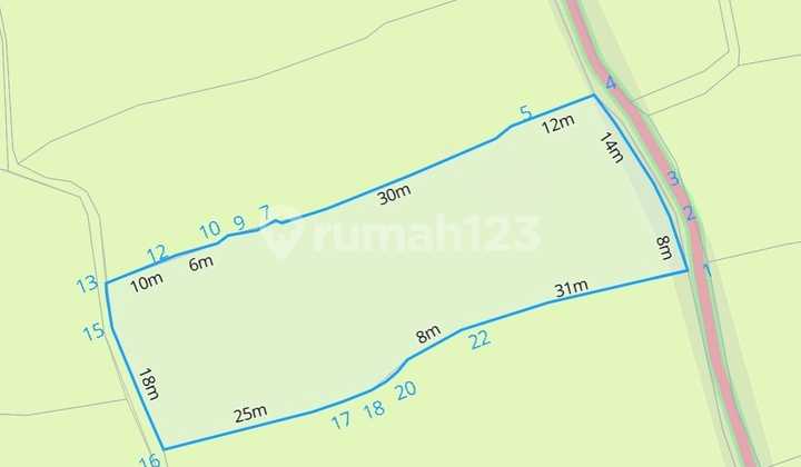 Dijual Tanah 1840.0 M² Shm View Sawah Di Pererenan Ls