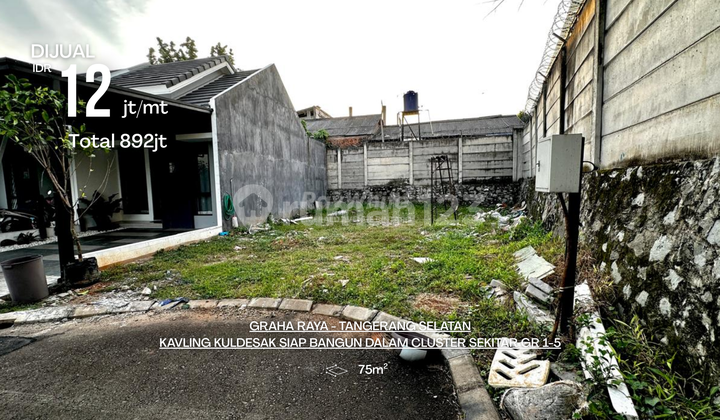 RARE UNIT! 75 m2 land in Graha Raya Bintaro - Within an Active Cluster with 90% Occupancy - Only 12 million per meter