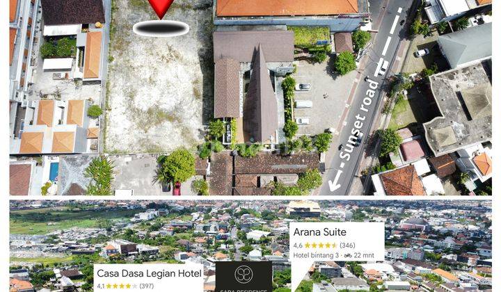 Tanah 1620m2 Kawasan pariwisata di Legian, Seminyak 1