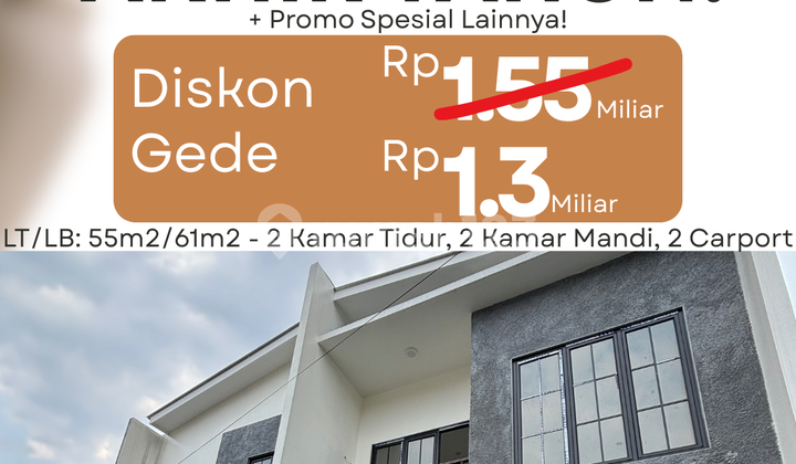 Rumah 2 Lantai Baru Lokasi Strategis Harga Nego 