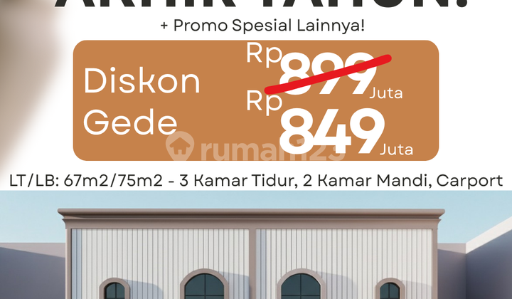 Rumah 2 Lantai Cluster Baru Lokasi Strategis