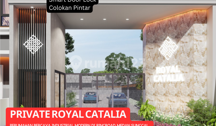 Rumah Bagus Semi Furnished bergaya Industrial Modern Lengkap CCTV & Smart Door Lock di Ringroad, Medan Sunggal 1