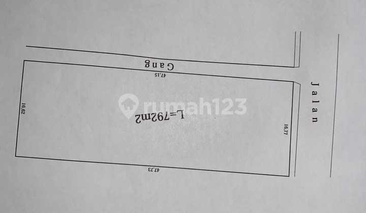 Very Rare. Main Road Brawa. Suitable for Business, Area 792m² IDR 2.5 Billion.