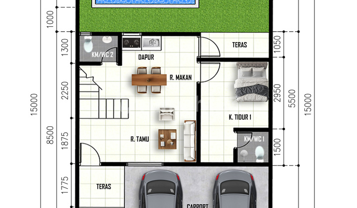 Scandinavian Model Near Jl Kabupaten with Pool Bonus 2