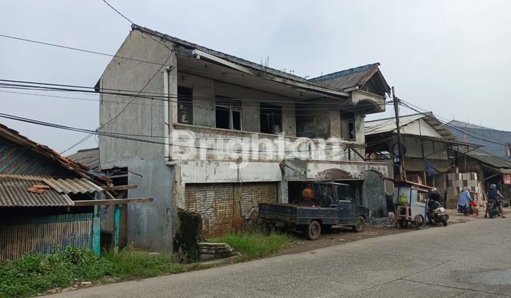 Bonus Land with Building on Cikuda Main Road, Wanaherang, Gunung Putri, Bogor. Ideal for Business Location. In Front of Sinar Baru Ceramic Store