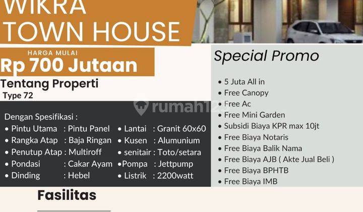 Rumah Tanpa Dp Dengan Harga Terjangkau Wikra Town House 1