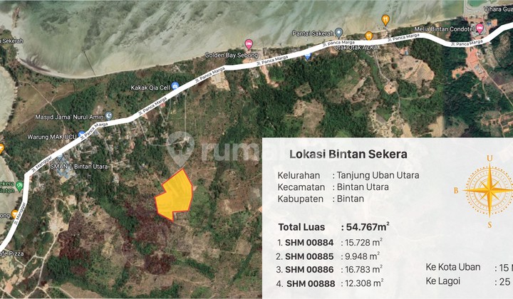 Tanah Murah Meriah 55000 M2 SHM Bintan Utara, Bintan