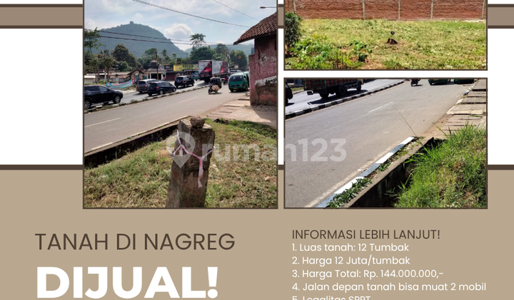 Land Area 168 m2, Certificate of Ownership, Car Access in Nagreg, Bandung