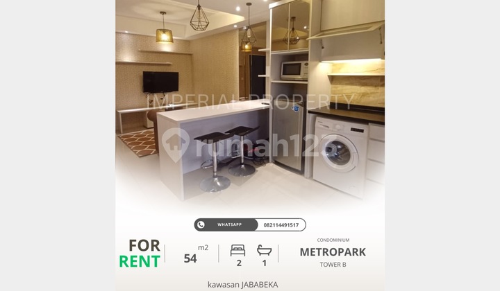 For Rent Metropark Condominium Jababeka 2BR Good