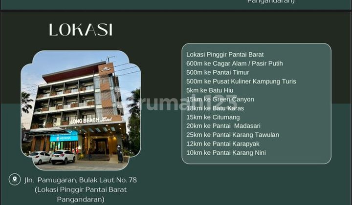 Dijual Hotel Pinggir Pantai Barat - Pangandaran