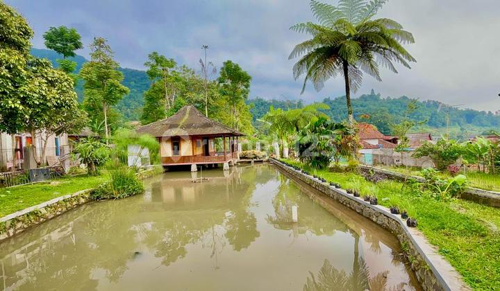Jual Rumah Villa dan Kolam Ikan di Desa Wisata Cihanjawar Bojong
