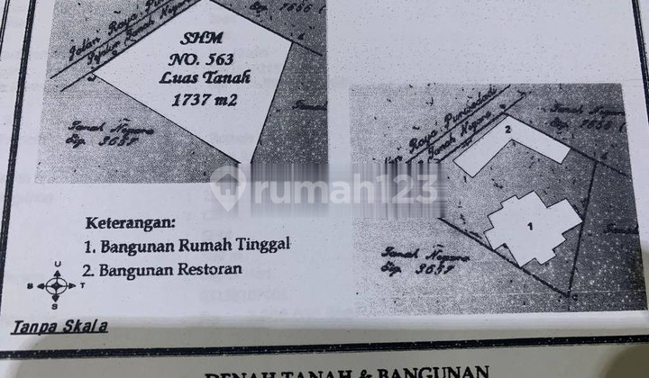 RUMAH 2 BANGUNAN INDUK DAN TAMBAHAN EKS RESTO MEWAH DI JL RAYA LAWANG MALANG 2