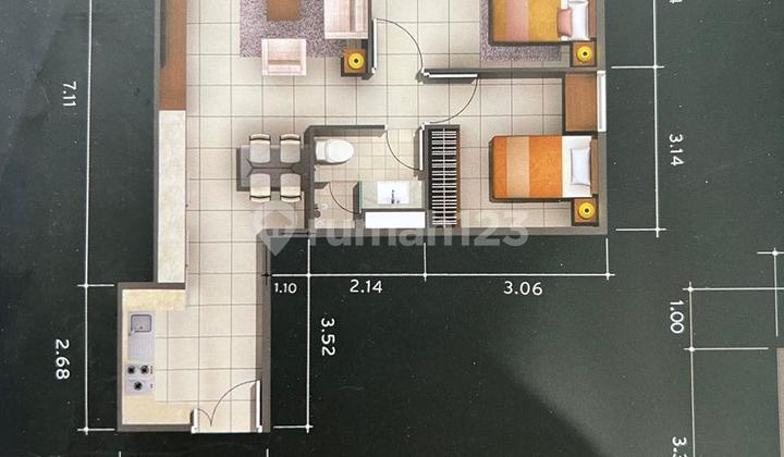 For Sale 2 Bedroom Semi Furnished The Accent Bintaro