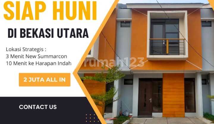 Rumah Siap Huni 2 Lantai, Tanpa Dp, Di Harapan Indah, Bekasi