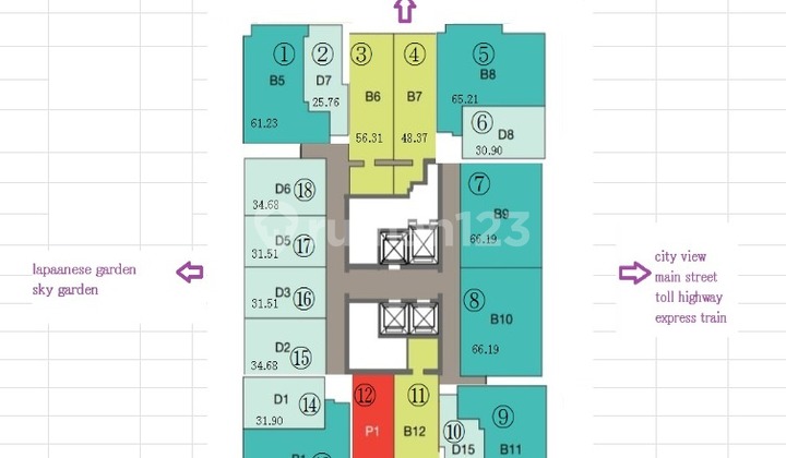 Jual Apartemen Orange County Bekasi – 36 Units 2 Lantai – 2 BR Unfurnished