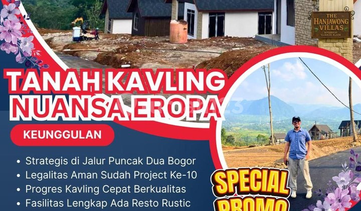 Promo!! Tanah Kavling Shm Di Puncak 2 Bogor Nuansa Alam The Hanjawong Villas