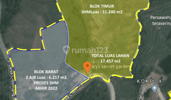 Termurah! Tanah Luas untuk Wisata Kebun di Cikalong Wetan 1