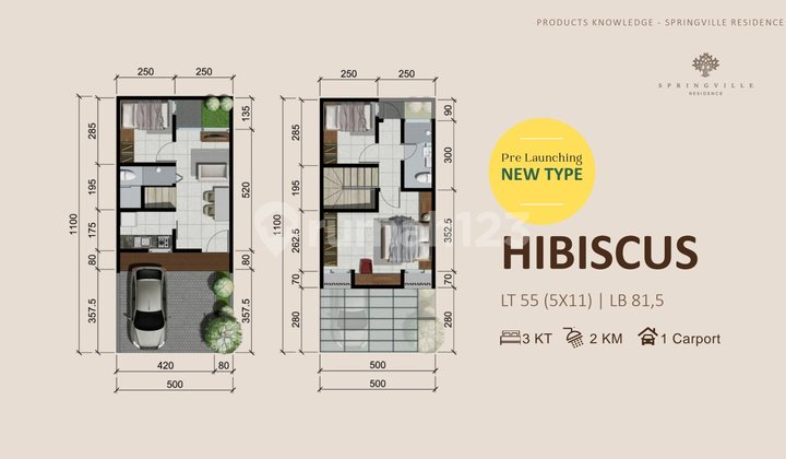 Jual Rumah Mulai Lebar 5 Springville Residence 2 Lantai Furnish Siap Huni 2