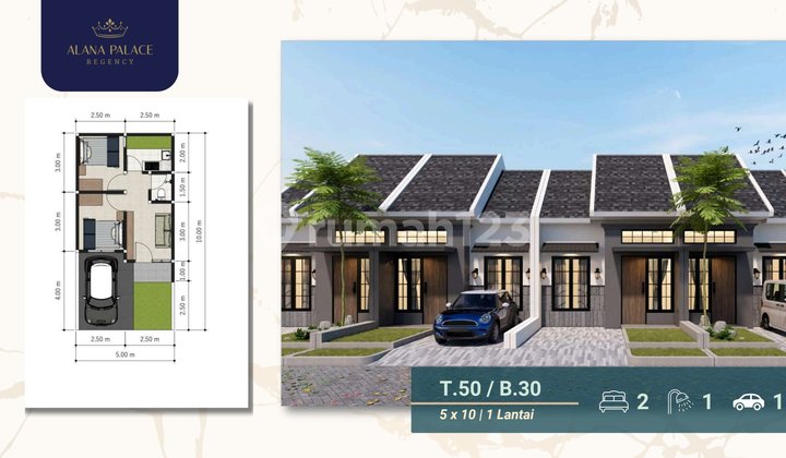 Rumah Gununganyar Surabaya 2Kt 850 Juta Ready Alana Palace Surabaya Timur