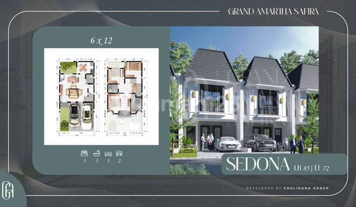 Jual Unit Grand Amarta Safira 2 Lantai Type Sedona Harga 900 Jutaan