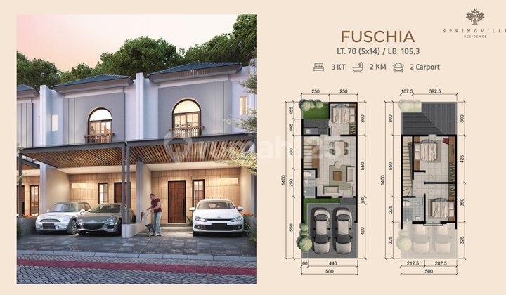 Jual Unit Springville Residence 2 Lantai Type Ppuchia Siap Huni 2