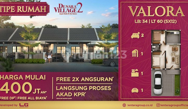 De Naila Village2 Hadir Lagi Type Baru Valora 1 Lantai Free Biaya