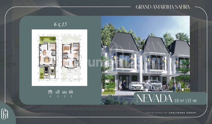 Jual Unit Grand Amarta Safira 2 Lantai Type Nevada Siap Huni 