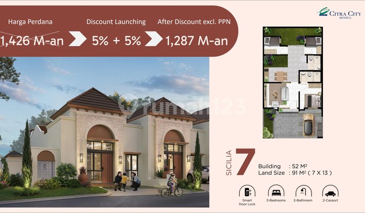 Cluster Baru Rumah 1 Lantai Tahap 2 Citra City Sentul Harga 800 Juataan Sudah Free Biaya