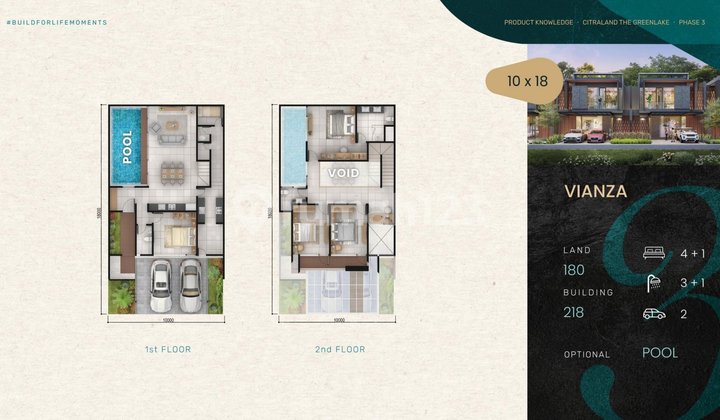 The Green Lake 2 Lantai Tipe Vianza Citraland Surabaya Utj Langsung Pilih Unit