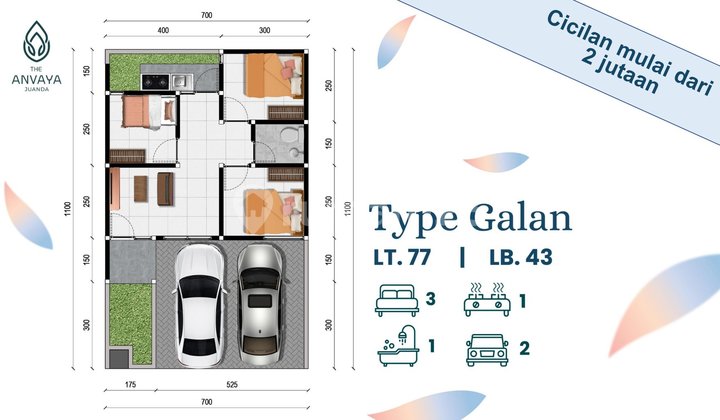 Jual Unit Perumahan The Anvaya Ada 1 dan 2 Lantai Progres Bangun 2