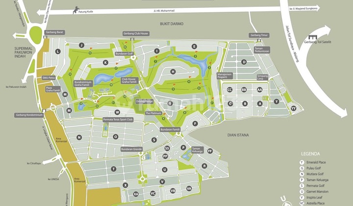 Tanah Long Golf Graha Family: 1.000m², View Terbaik, Termurah! 2