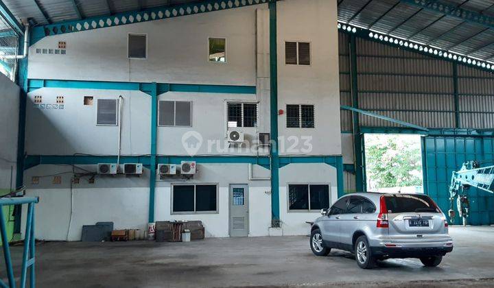 DIJUAL GUDANG PLUS KANTOR LOKASI PINGGIR JL RAYA AKSES KONTAINER 40 FT