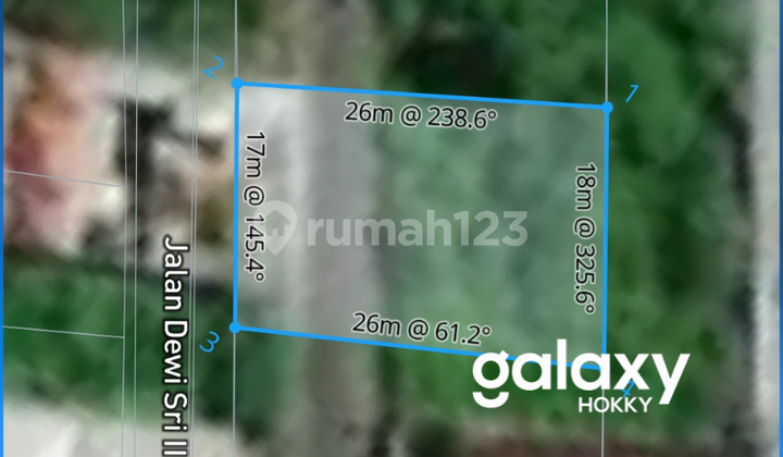 DIJUAL TANAH LOKASI PREMIUM  DI DEWI SRI II KUTA BADUNG - BALI 