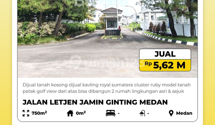 Dijual Tanah Kosong Dijual Kavling Royal Sumatera 