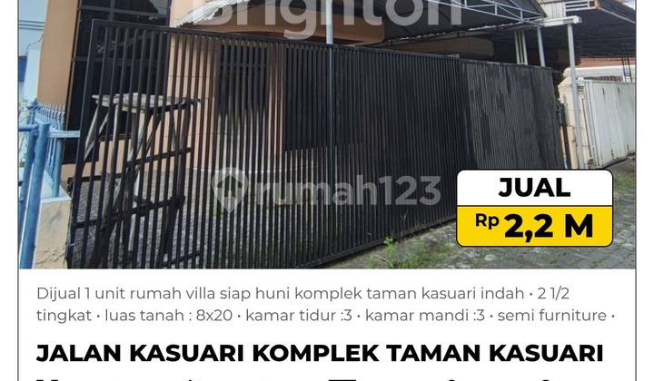 For Sale: 1 Unit Ready-to-Occupy House Villa in Taman Kasuari Indah Complex.