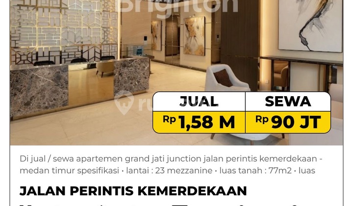 For Sale / Rent Grand Jati Junction Apartment Jalan Perintis Kemerdekaan - East Medan For Sale / Rent Grand Jati Junction Apartment Jalan Perintis Kemerdekaan - East Medan