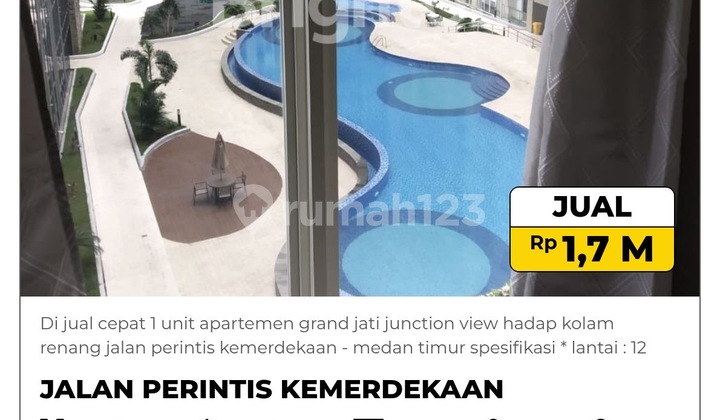 For Quick Sale 1 Unit Grand Jati Junction Apartment with Swimming Pool View on Perintis Kemerdekaan Road - East Medan