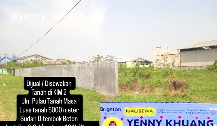 Tanah DI KIM II 5000 meter Sudah Tembok Beton 