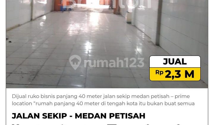 For Sale: Business Shophouse 40 Meters Long, Jalan Sekip, Medan Petisah 1