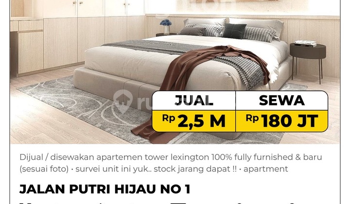 For Sale / For Rent Lexington Tower Apartment 100% Fully Furnished & New (as shown in Photo) For Sale / For Rent Lexington Tower Apartment 100% Fully Furnished & New (as shown in Photo)