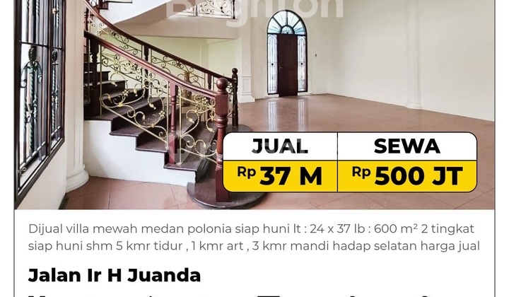 For Sale Luxury Villa on the Edge of Medan Polonia Road, Strategic Location For Sale Luxury Villa on the Edge of Medan Polonia Road, Strategic Location