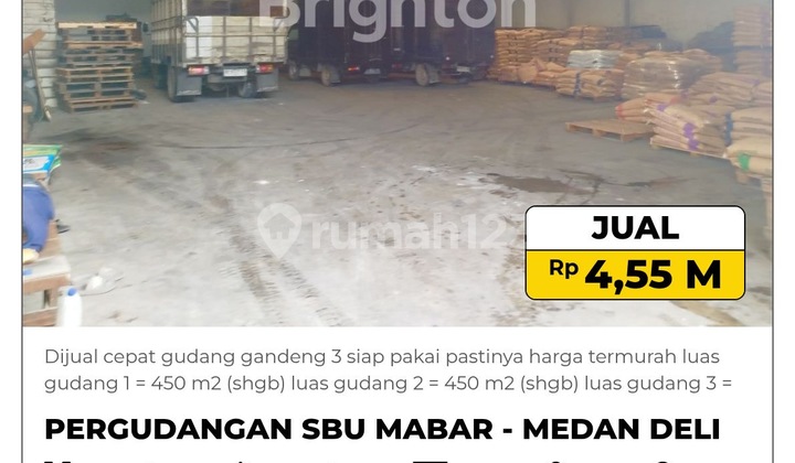Dijual Cepat Gudang Siap Pakai Komplek Pergudangan Sbu Mabar