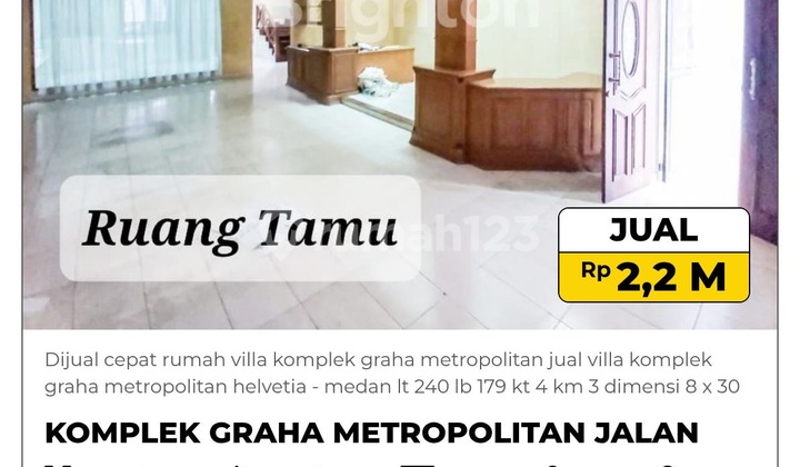 Dijual Cepat Rumah Villa Komplek Graha Metropolitan