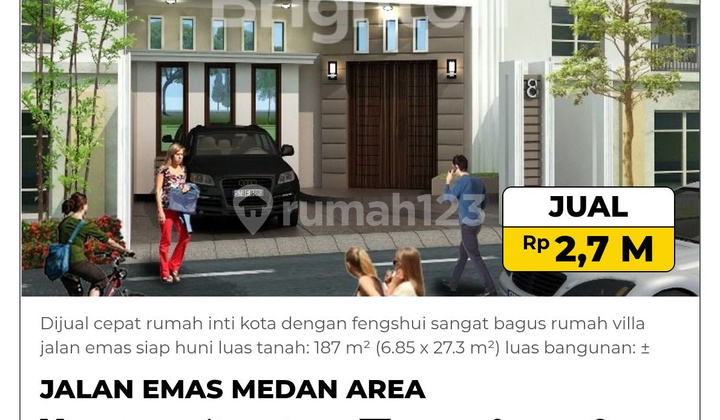 Dijual Cepat Rumah Inti Kota dengan Fengshui Sangat Bagus