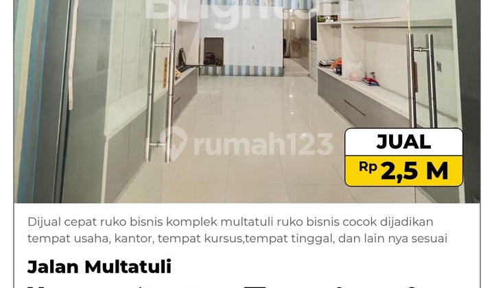 Dijual Ruko Bisnis Komplek Multatuli Medan Investasi Bagus 